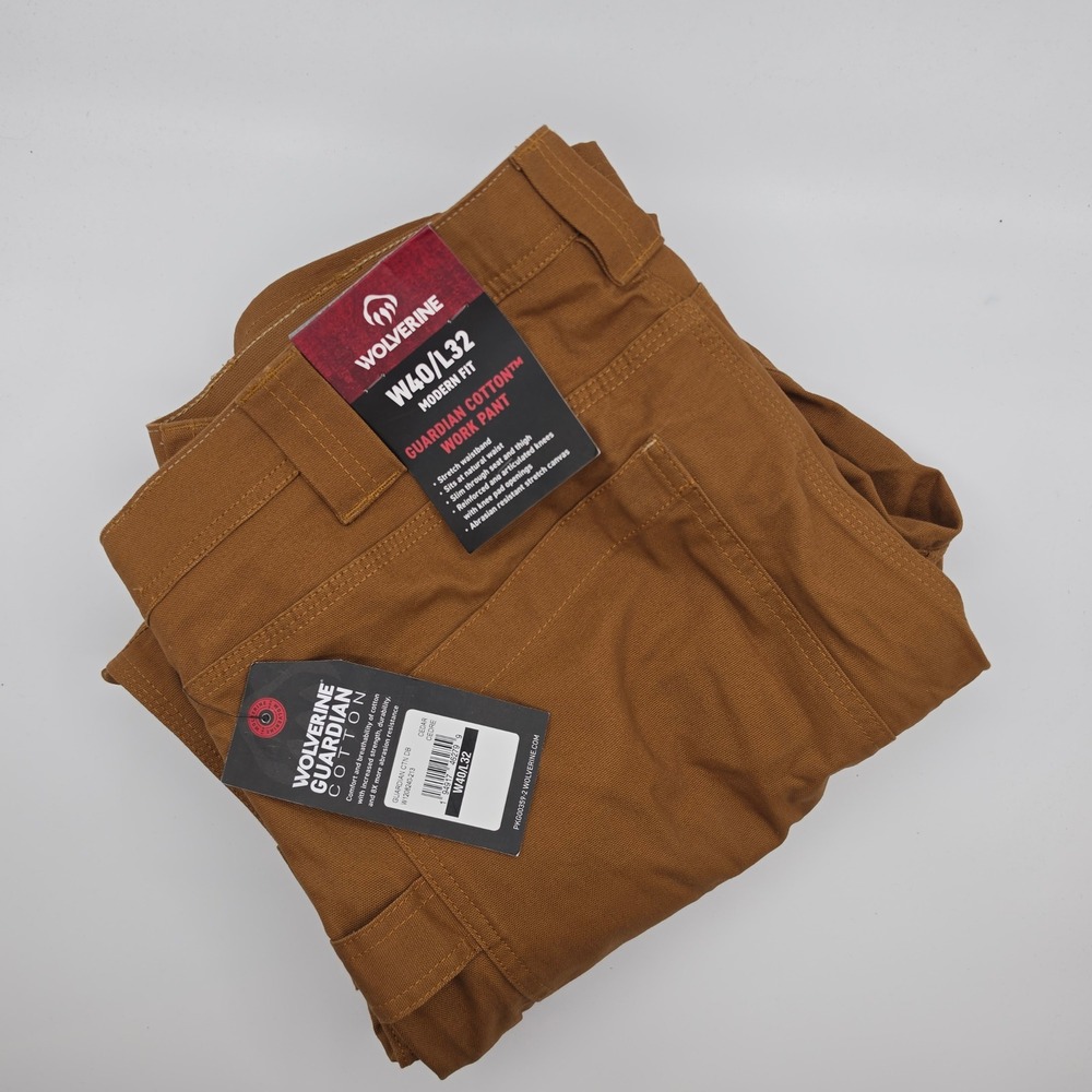 Wolverine Guardian Cargo Pant Mens 40x32 Cedar New Stretch Canvas Cotton‎ Work